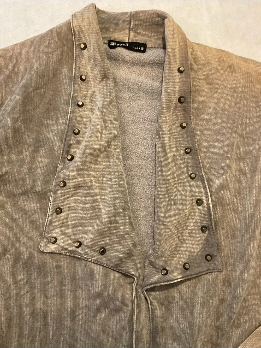Vocal Apparel Studded Open Front Longline Jacket